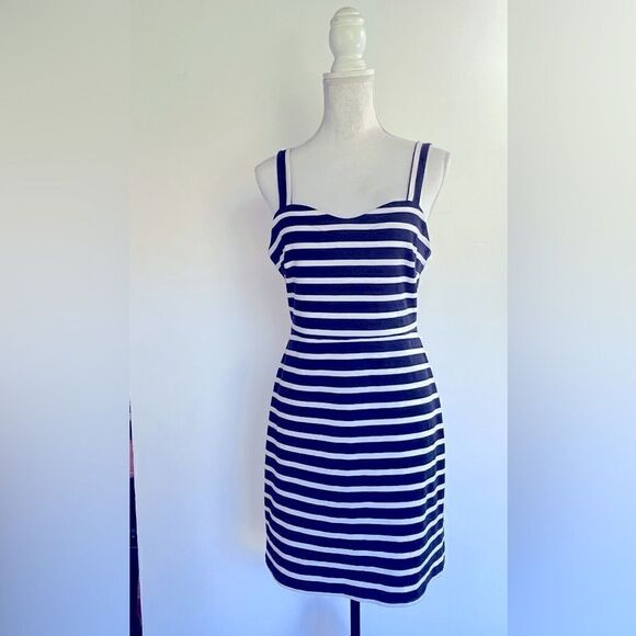 OLD NAVY MARINER NAUTICAL STRIPE SLEEVELESS MIDI DRESS SIZE M - Picture 12 of 14